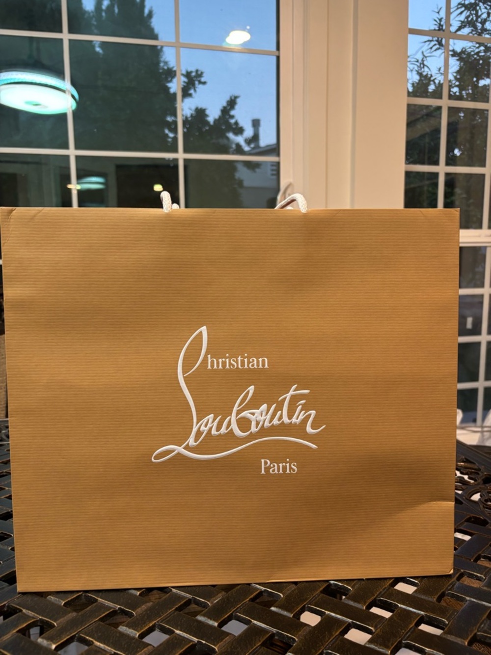 Christian Louboutin Branded Shopping Bag - Brown with White Logo